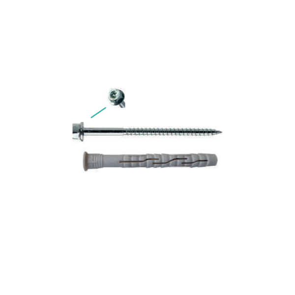SXPVTT - Tasselli in nylon prolungati ad annodamento + vite TE Flangiata + cava torx (in scatola)
