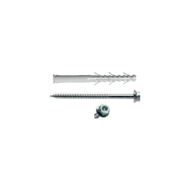 HBR/VTT - Tasselli in nylon prolungati + viti TE Flangiata cava torx(in scatola)