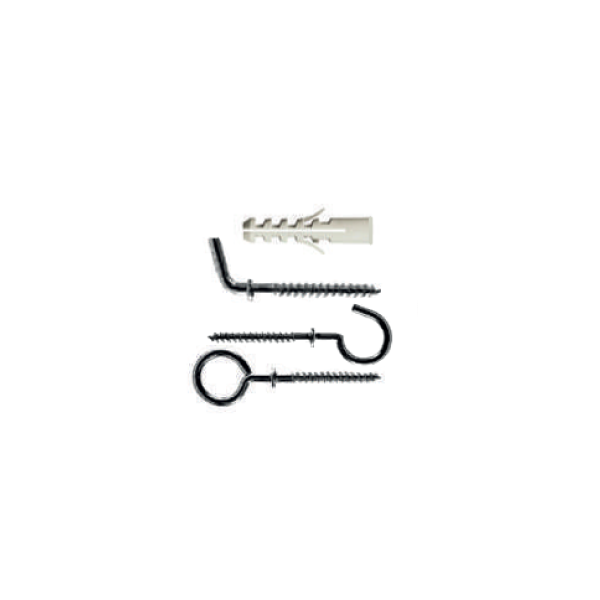 FA/BL - Tasselli in nylon mm.6 con bordo + accessori filettati (in blister)